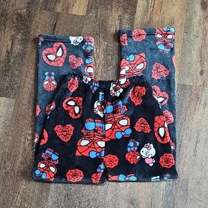 Girl's M Spiderman & Hello Kitty Fleece Pajama Pants